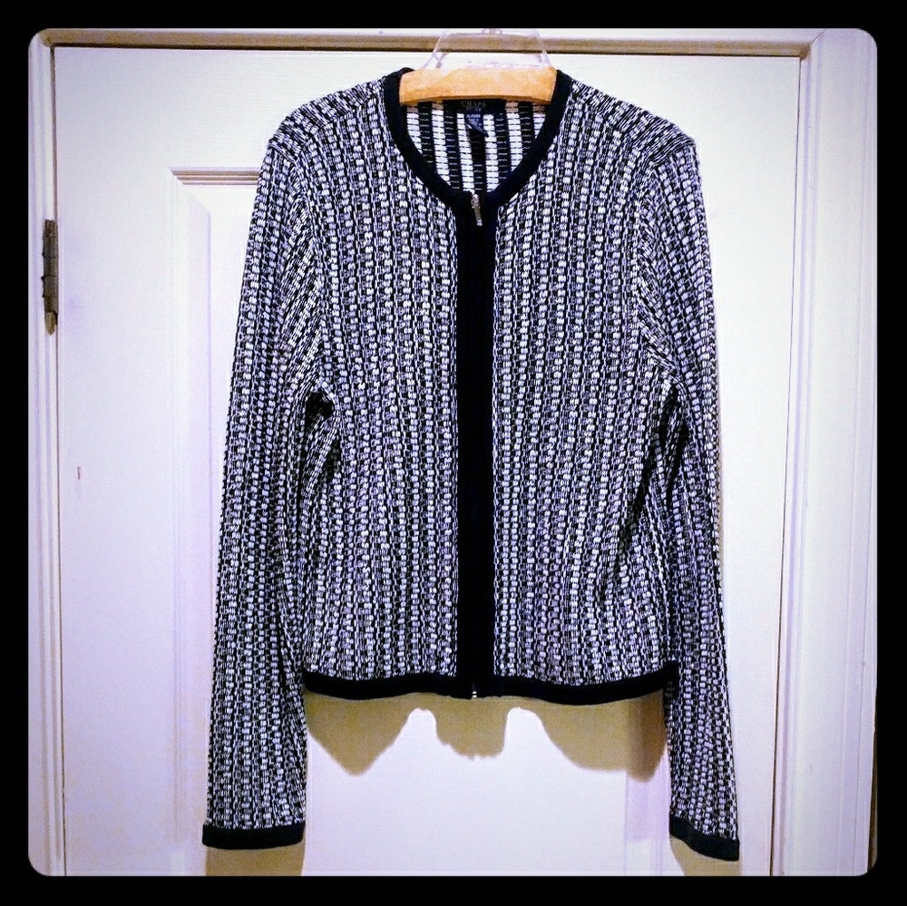 Chaps Navy Cotton Zip Sweater Cardigan Jacket! XL